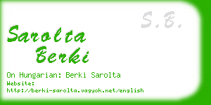 sarolta berki business card